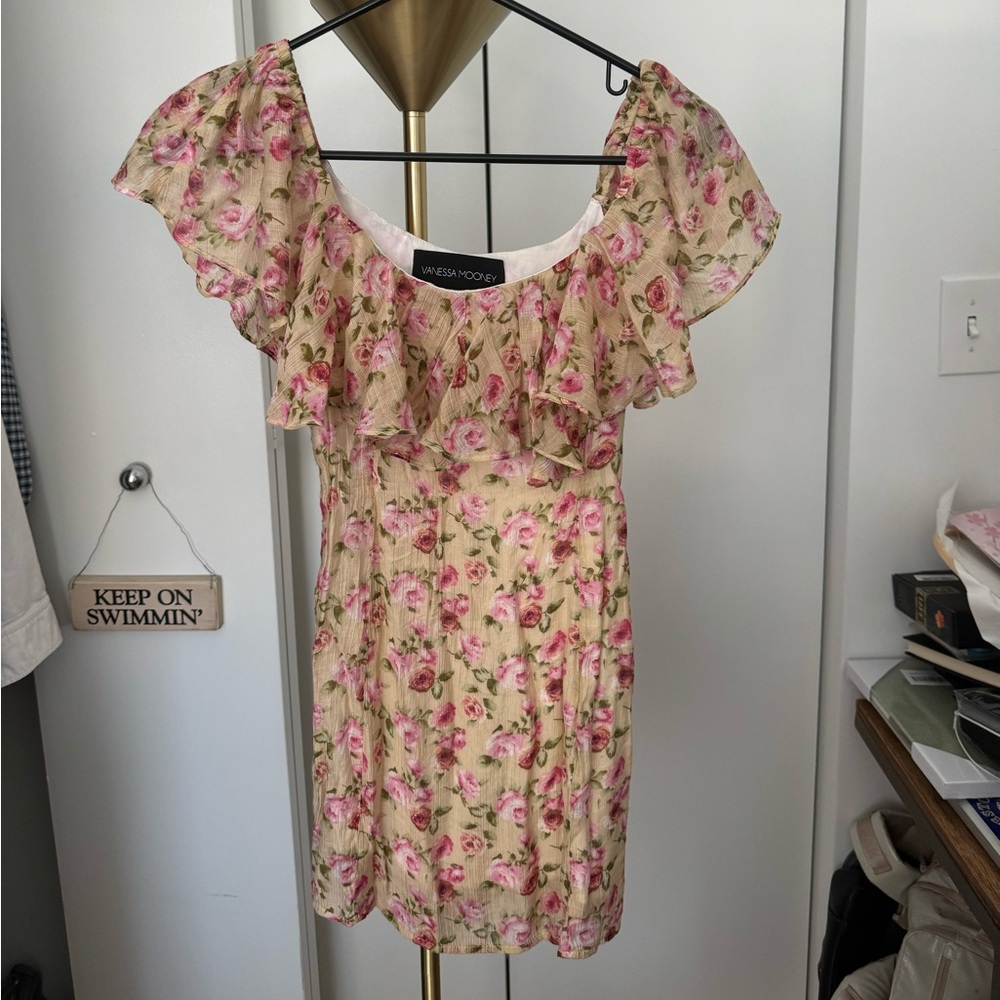 Vanessa Mooney - The Joelyn Dress Pink Roses Mini Dress